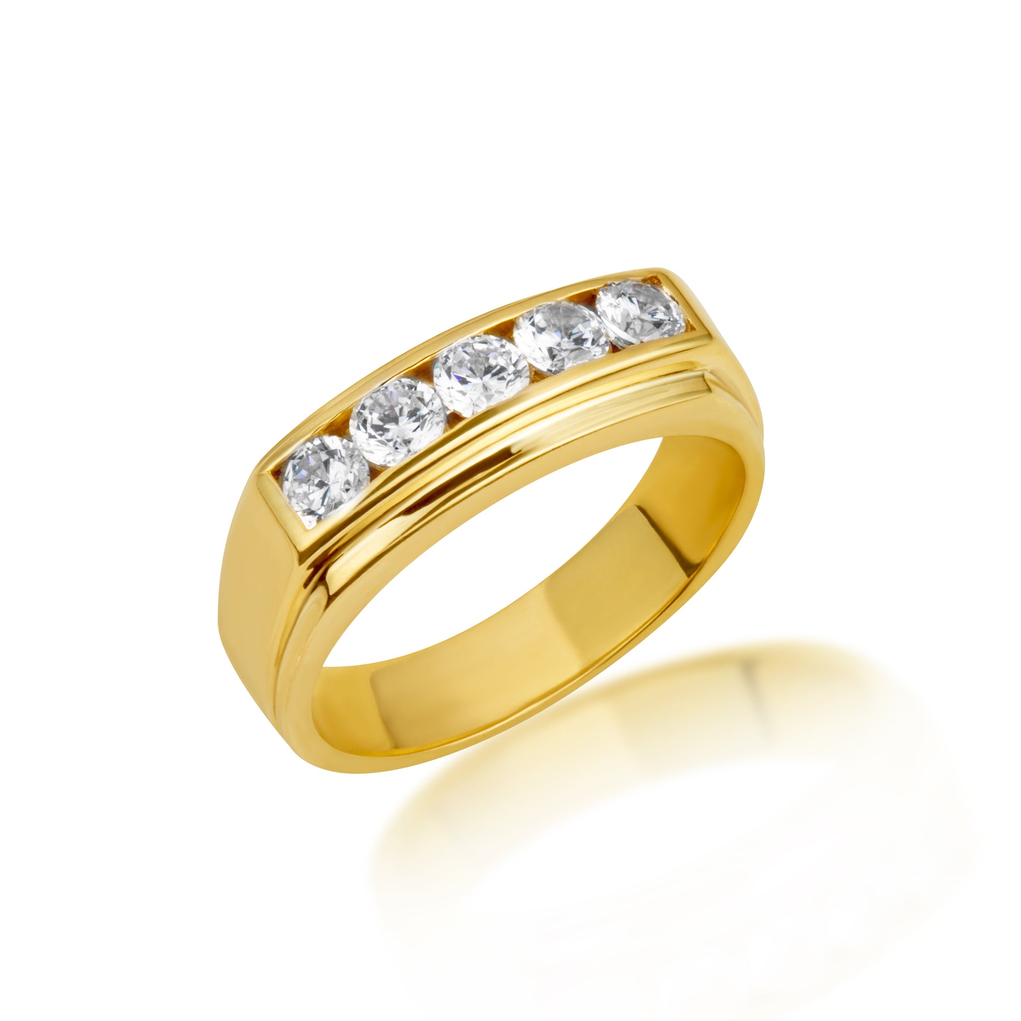 14K Gold Lab-Grown 1ct Diamond Wedding Band Ring, view 6
