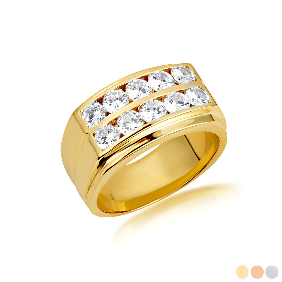 14K Gold Lab-Grown 2ct Diamond Double Band Wedding Ring