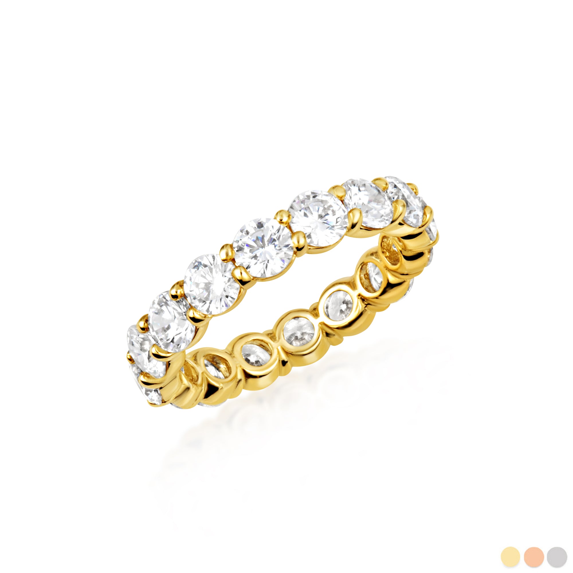 14K Gold Lab-Grown 4ct Diamond Pave Set Wedding Band Ring 4 mm