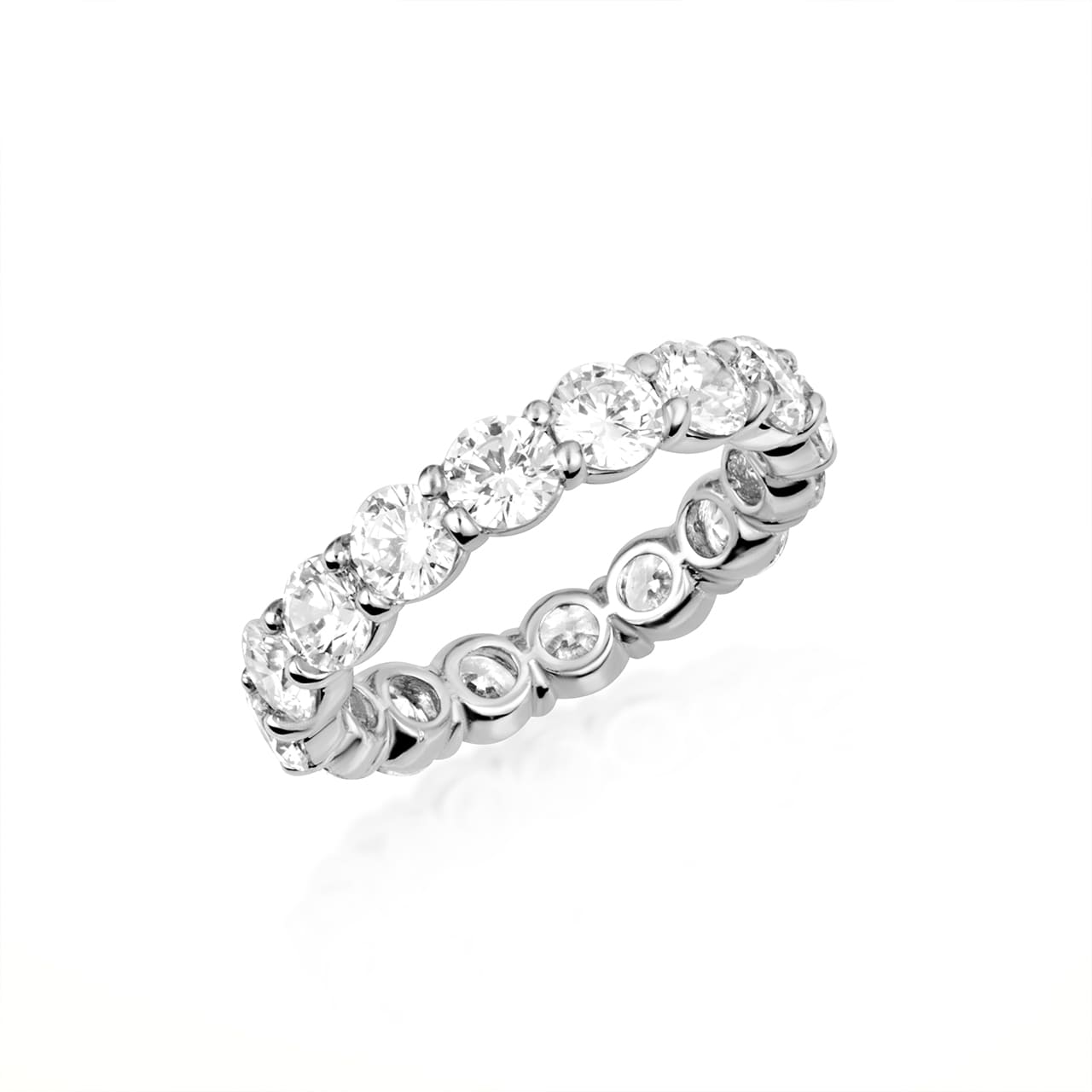 14K Gold Lab-Grown 4ct Diamond Pave Set Wedding Band Ring 4 mm, view 4