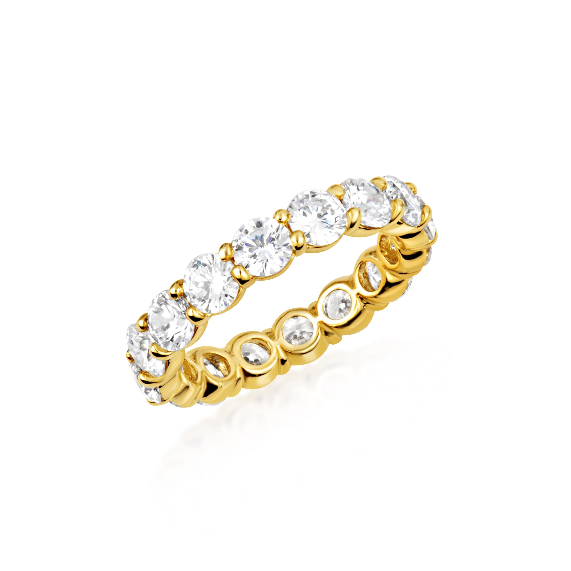 14K Gold Lab-Grown 4ct Diamond Pave Set Wedding Band Ring 4 mm, view 5
