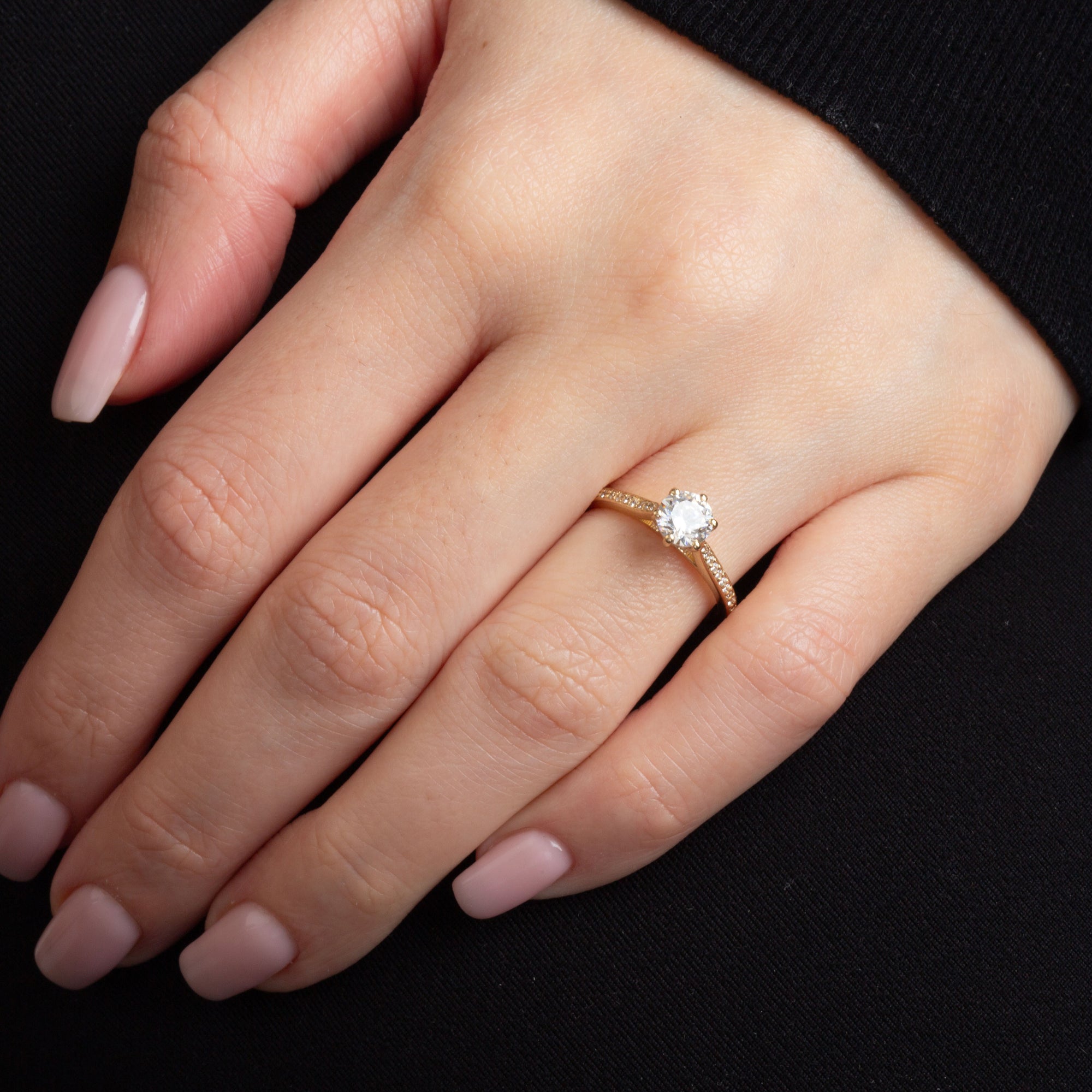 14K Gold Lab-Grown Diamond Channel Set Engagement Ring, view 2