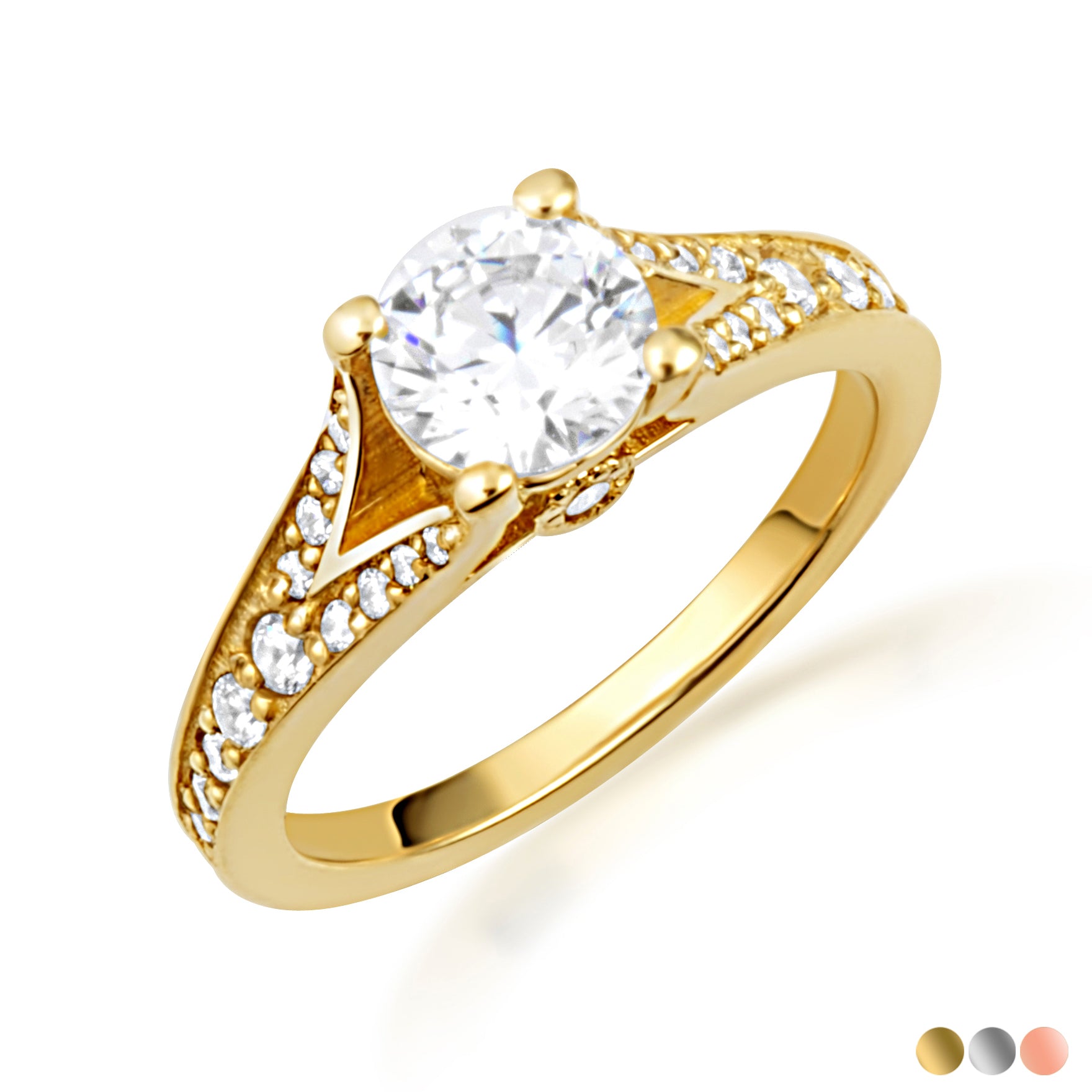 14K Gold Lab-Grown Diamond Engagement Ring