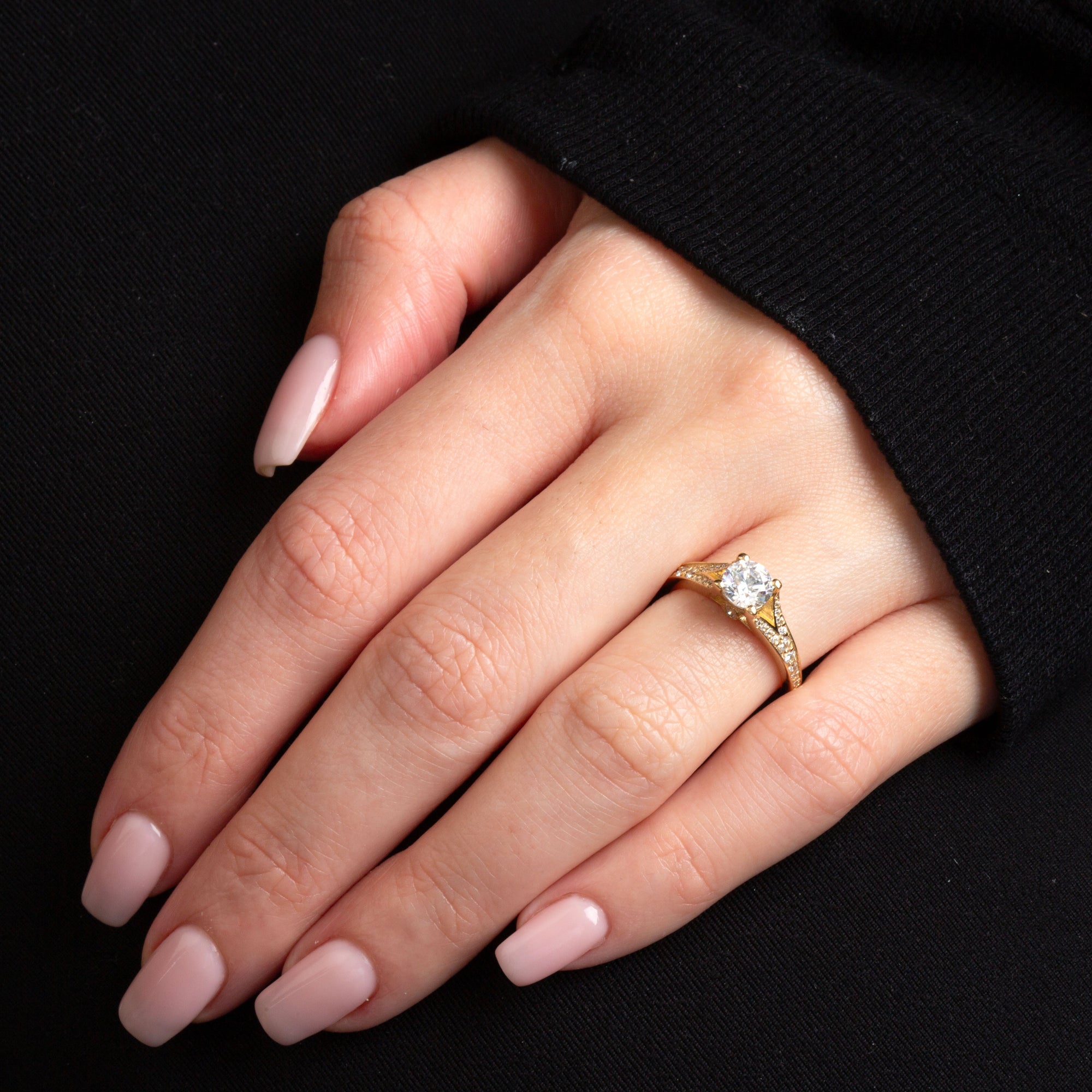 14K Gold Lab-Grown Diamond Engagement Ring, view 2