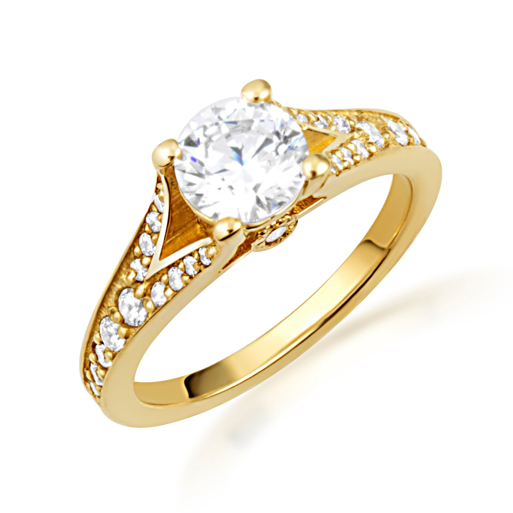14K Gold Lab-Grown Diamond Engagement Ring, view 7