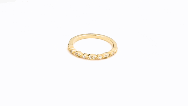 14K Gold Lab-Grown Diamond Halo Engagement Band Ring, view 3