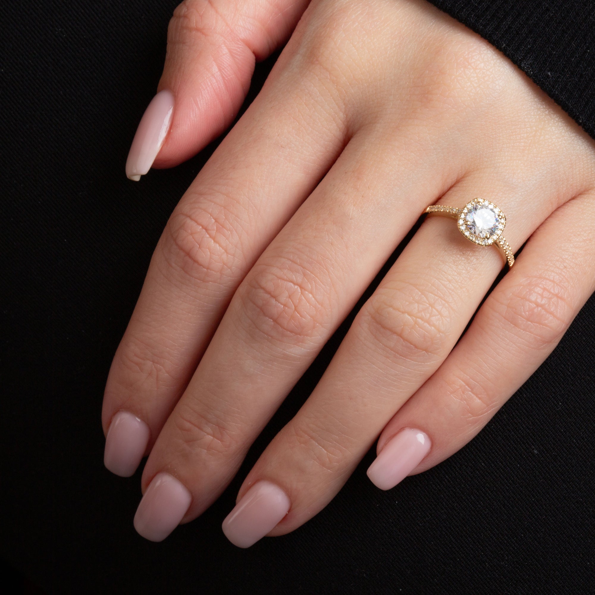 14K Gold Lab-Grown Diamond Halo Engagement Ring, view 2