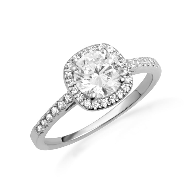 14K Gold Lab-Grown Diamond Halo Engagement Ring, view 4