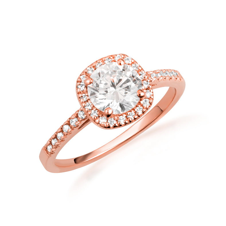 14K Gold Lab-Grown Diamond Halo Engagement Ring, view 5