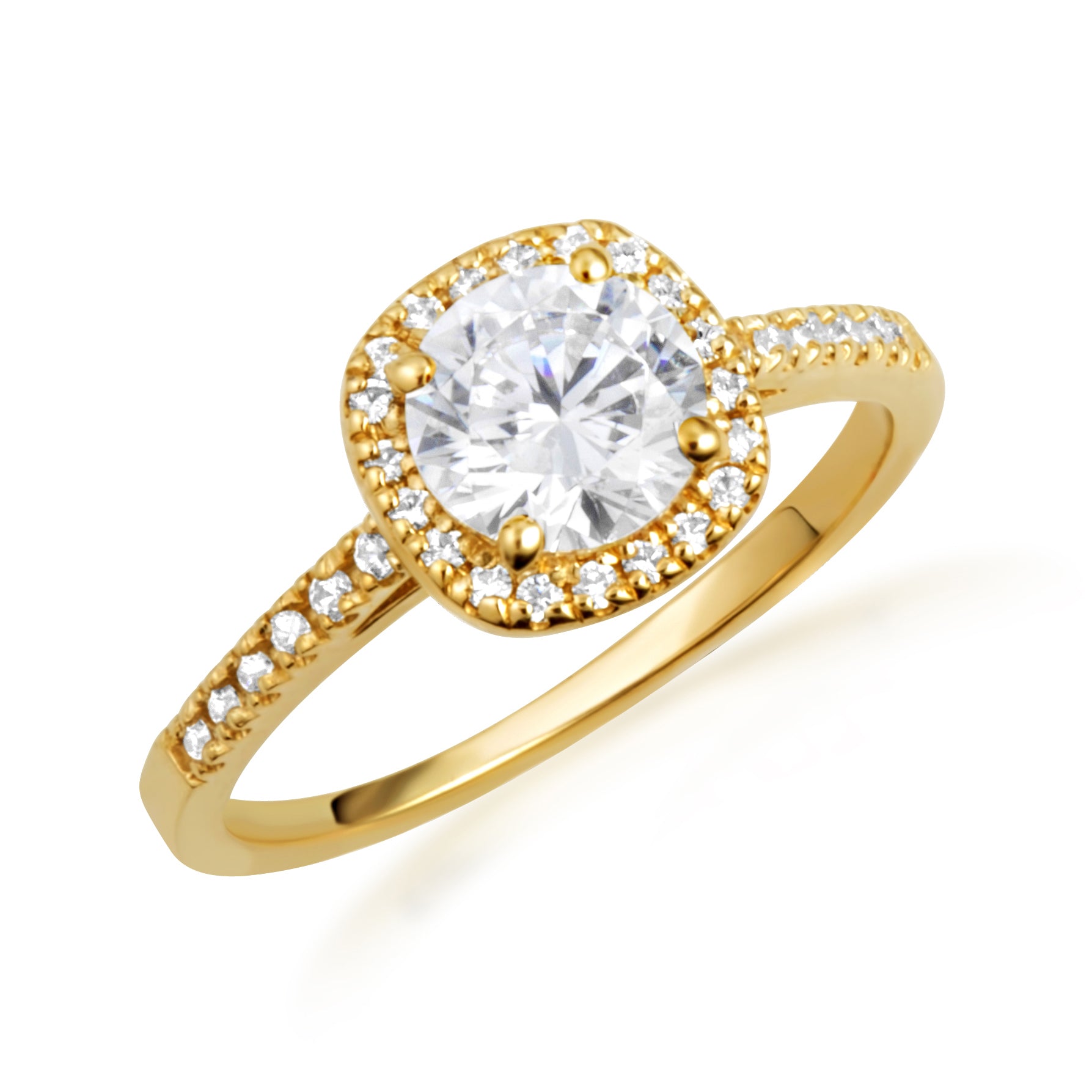 14K Gold Lab-Grown Diamond Halo Engagement Ring, view 6