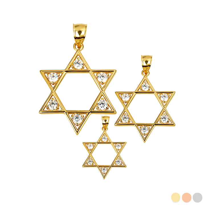 14K Gold Lab-Grown Diamond Jewish Star of David Pendant Necklace