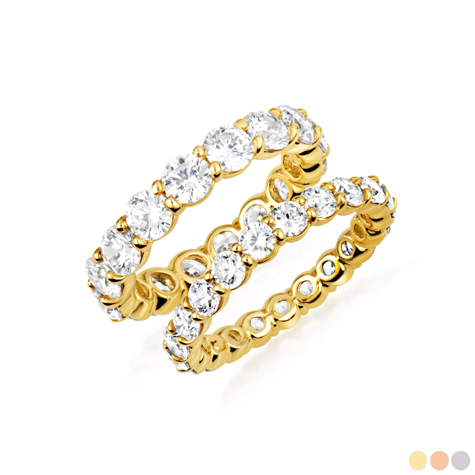 14K Gold Lab-Grown Diamond Pave Set Band Ring