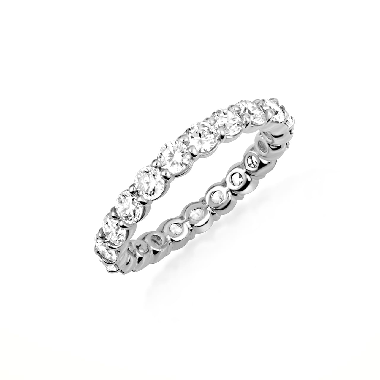14K Gold Lab-Grown Diamond Pave Set Band Ring, view 3