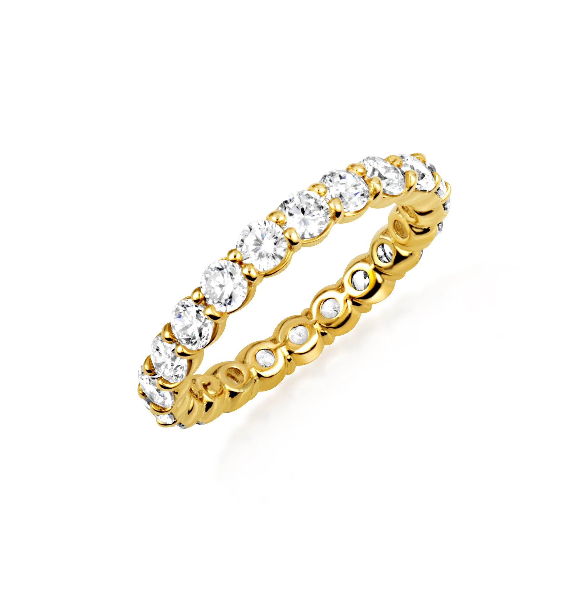 14K Gold Lab-Grown Diamond Pave Set Band Ring, view 5