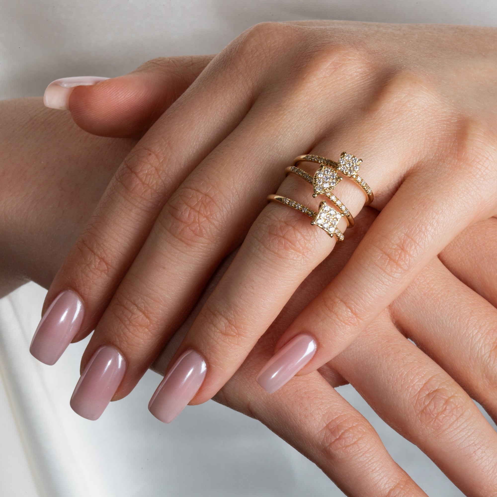 14K Gold Lab-Grown Diamond Pavé Set Ring, view 2