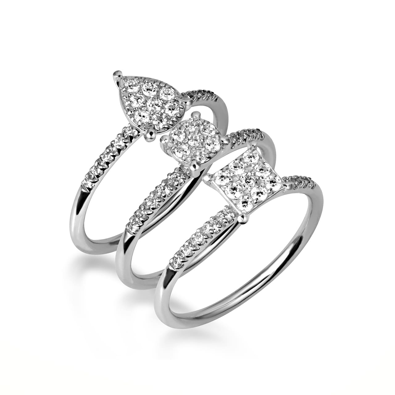 14K Gold Lab-Grown Diamond Pavé Set Ring, view 8
