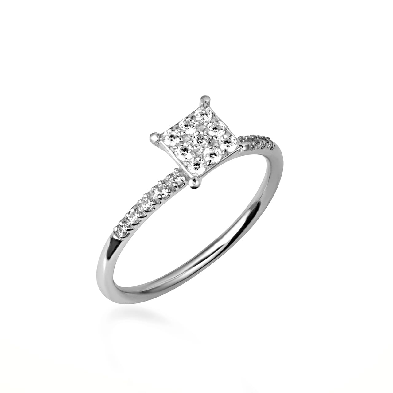 14K Gold Lab-Grown Diamond Pavé Set Ring, view 9