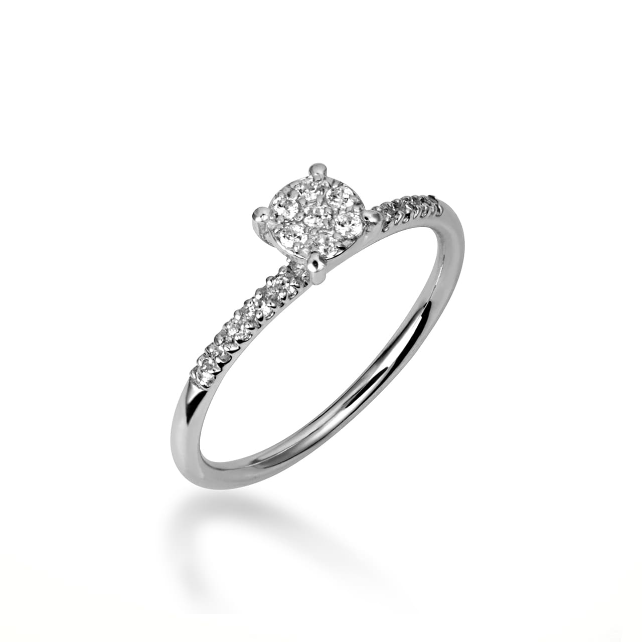 14K Gold Lab-Grown Diamond Pavé Set Ring, view 10
