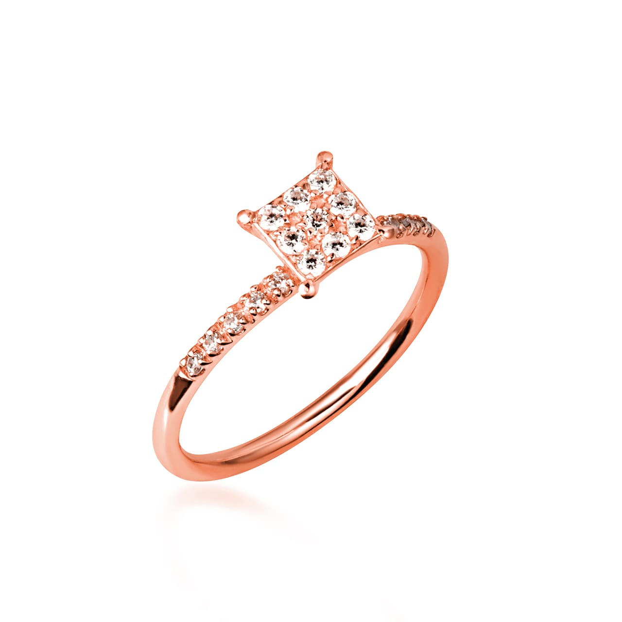 14K Gold Lab-Grown Diamond Pavé Set Ring, view 15