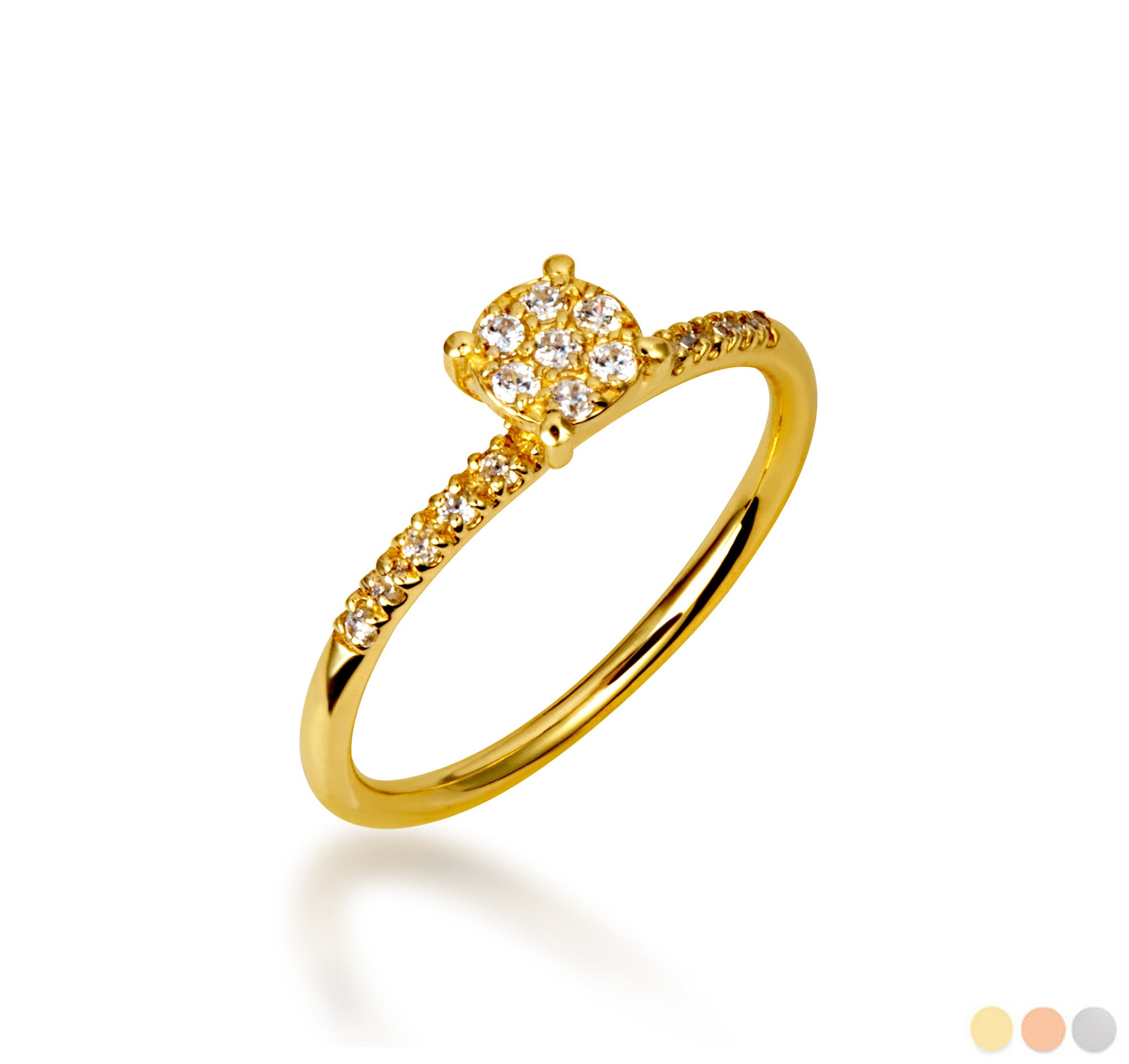 14K Gold Lab-Grown Diamond Pavé Set Wedding Ring