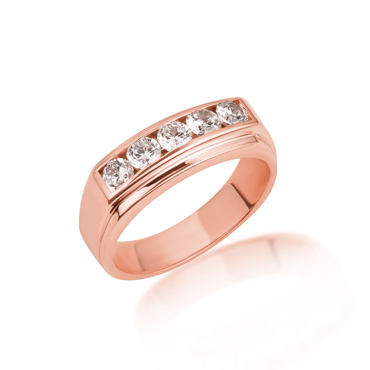 14K Gold Lab-Grown Diamond Three Band Wedding Ring Set, view 13