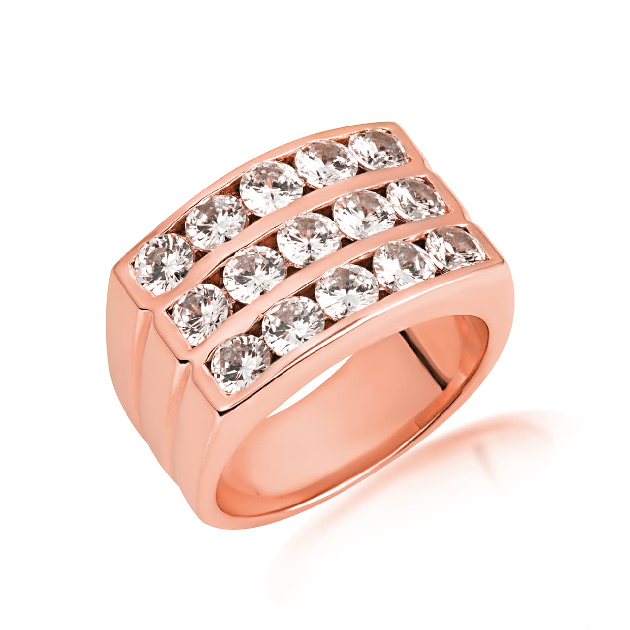 14K Gold Lab-Grown Diamond Three Band Wedding Ring Set, view 15