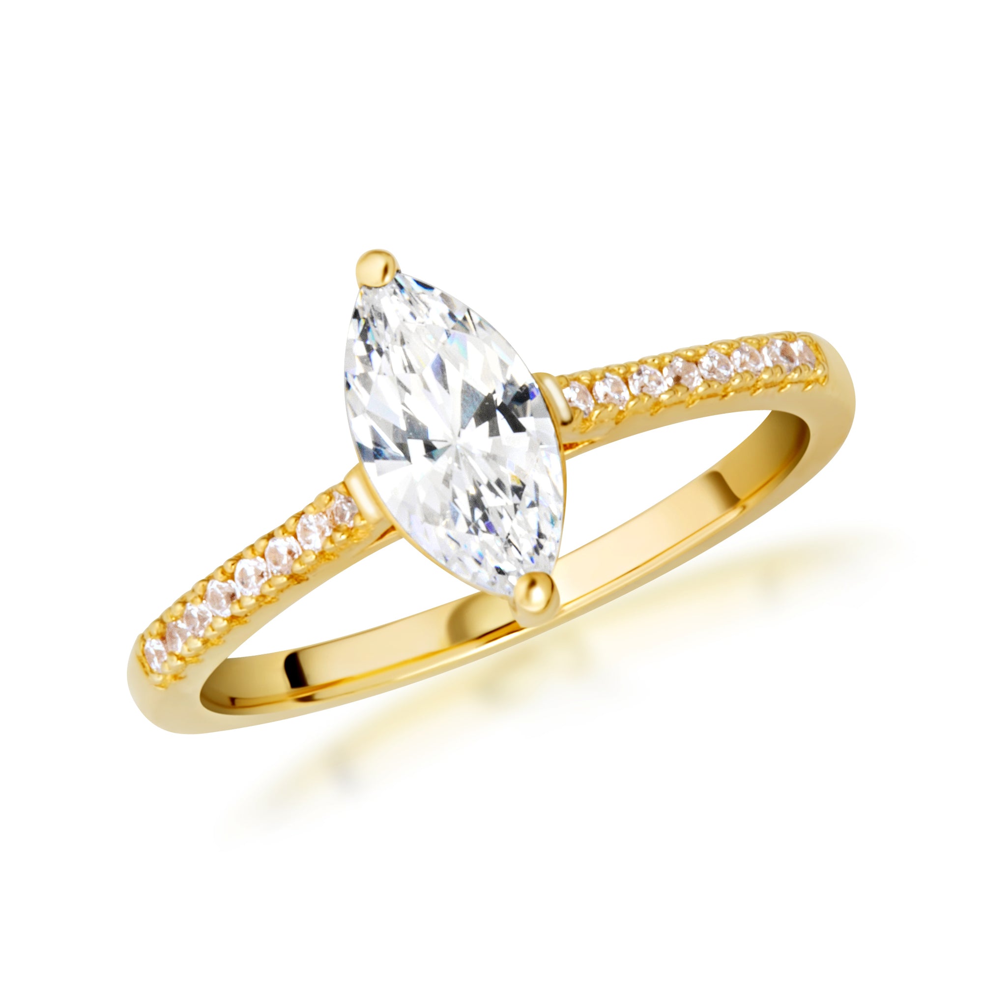 14K Gold Marquise Cut Lab-Grown Diamond Engagement Ring 1.13cts, view 6