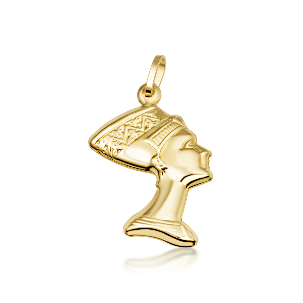 14K Gold Nefertiti Necklace - Egyptian Jewelry