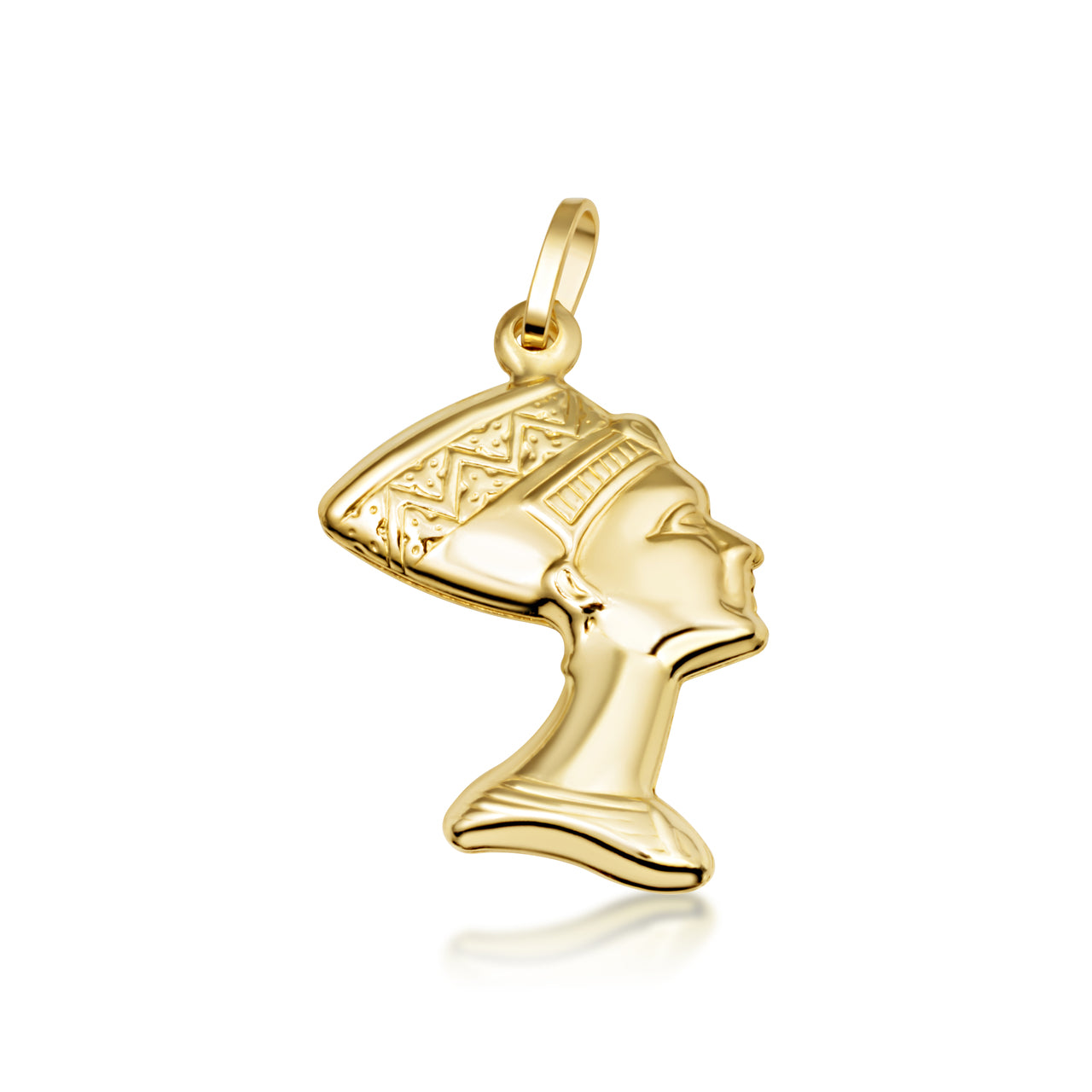 14K Gold Nefertiti Necklace - Egyptian Jewelry