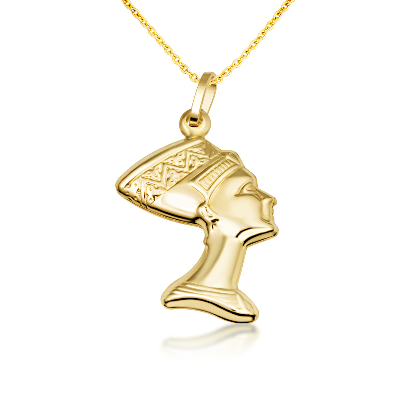 14K Gold Nefertiti Necklace - Egyptian Jewelry, view 4