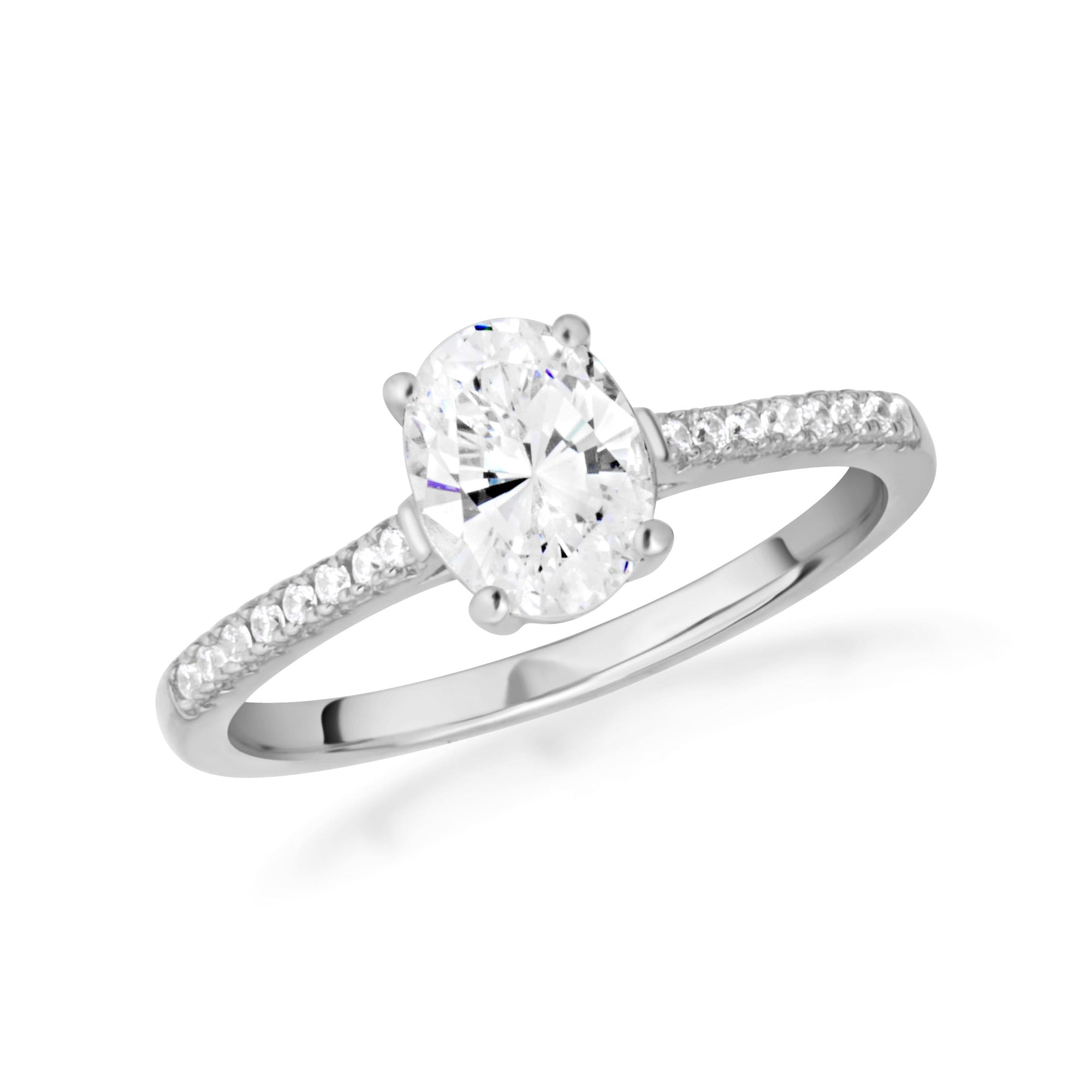 14K Gold Oval Cut Lab-Grown Diamond Engagement Ring 1.13cts, view 4