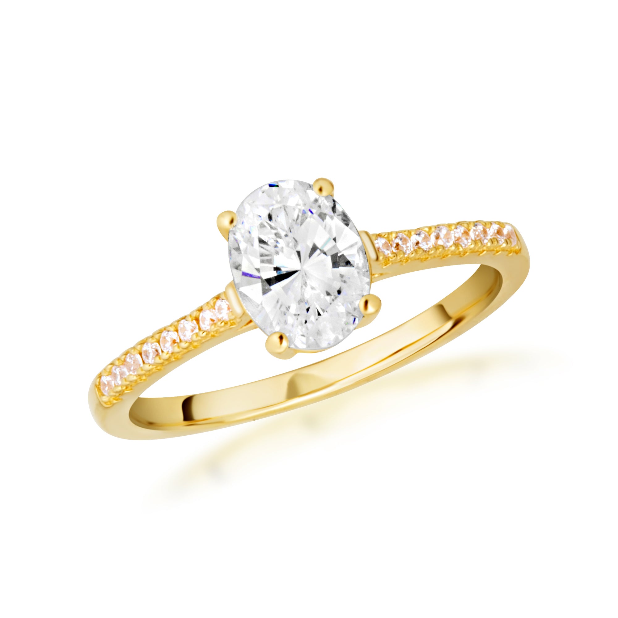 14K Gold Oval Cut Lab-Grown Diamond Engagement Ring 1.13cts, view 6