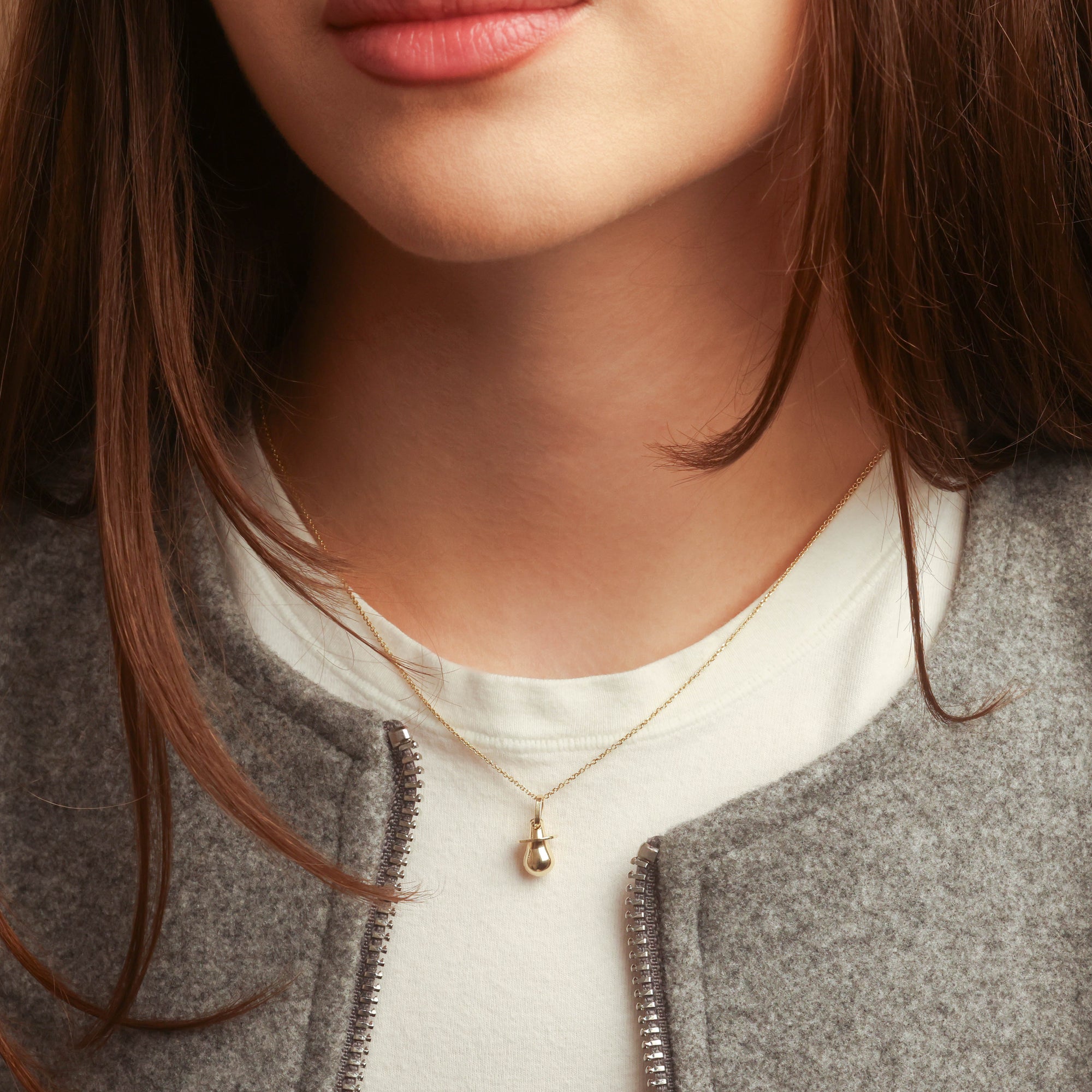 14K Gold Pacifier Baby Necklace, view 2