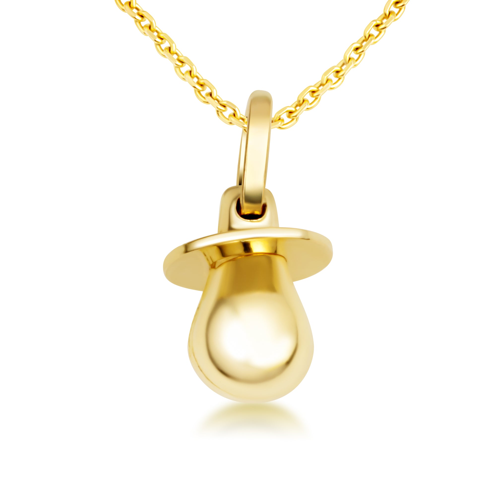 14K Gold Pacifier Baby Necklace, view 4
