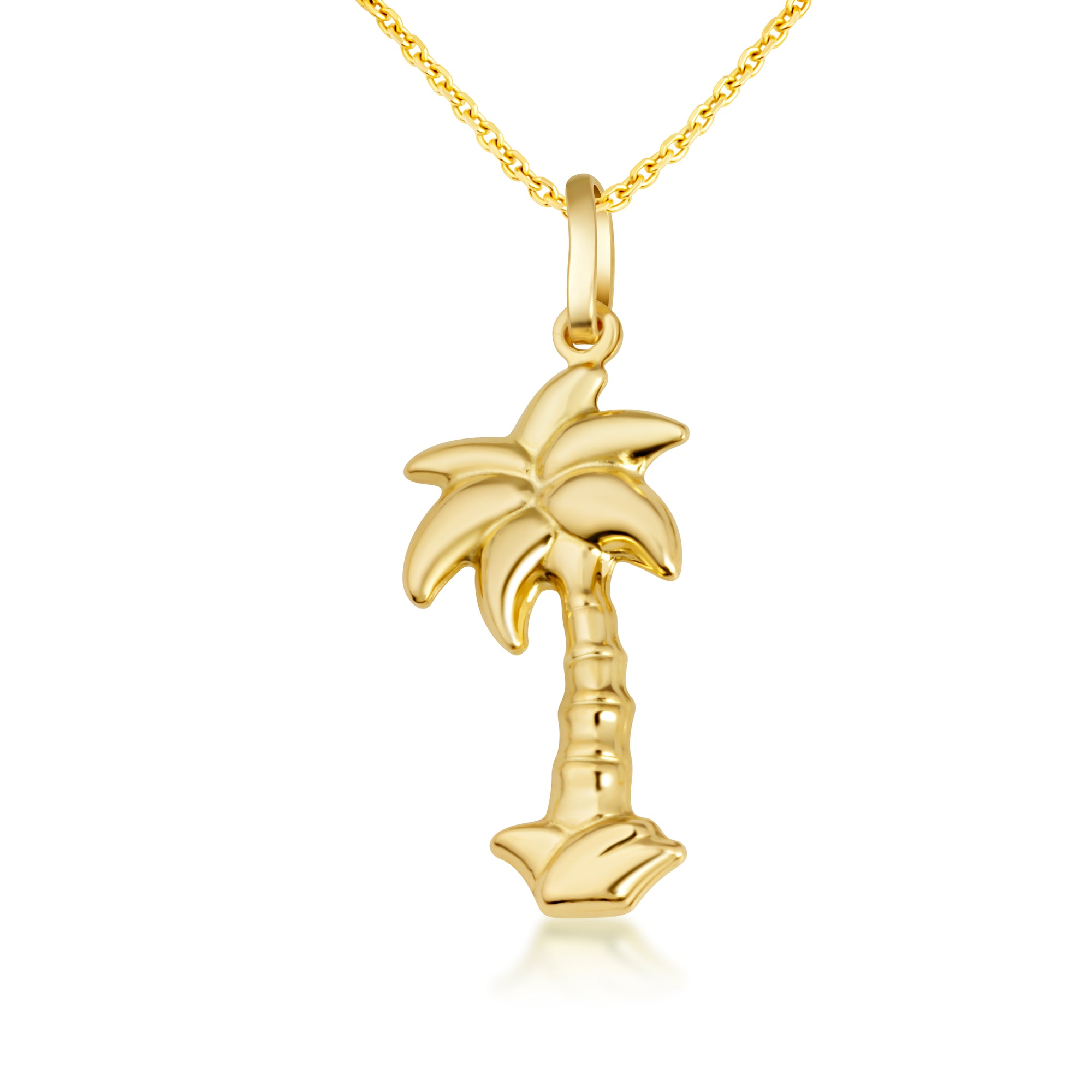 14K Gold Palm Tree Necklace, view 6
