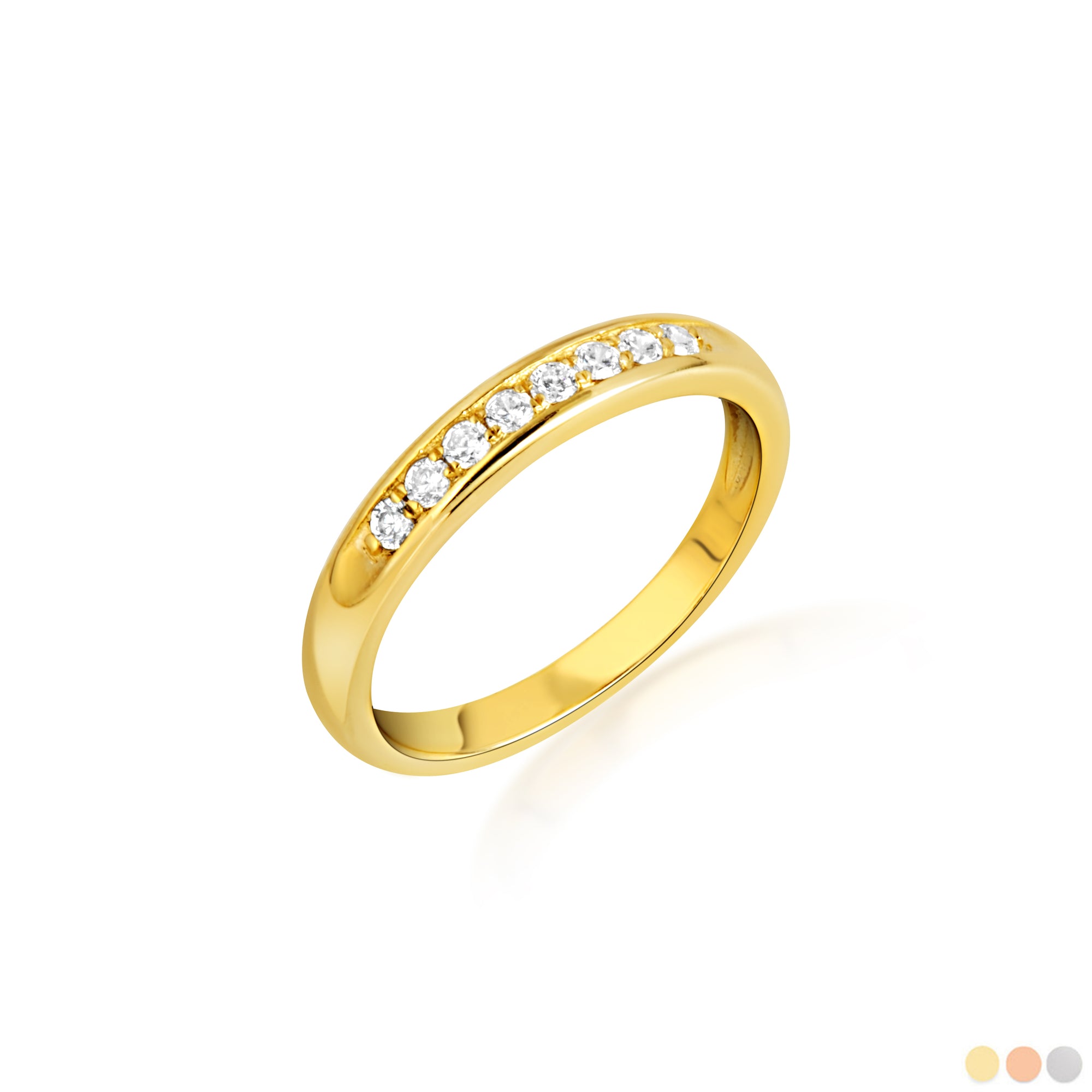 14K Gold Pave Lab-Grown Triple Set Diamond Engagement Band Ring