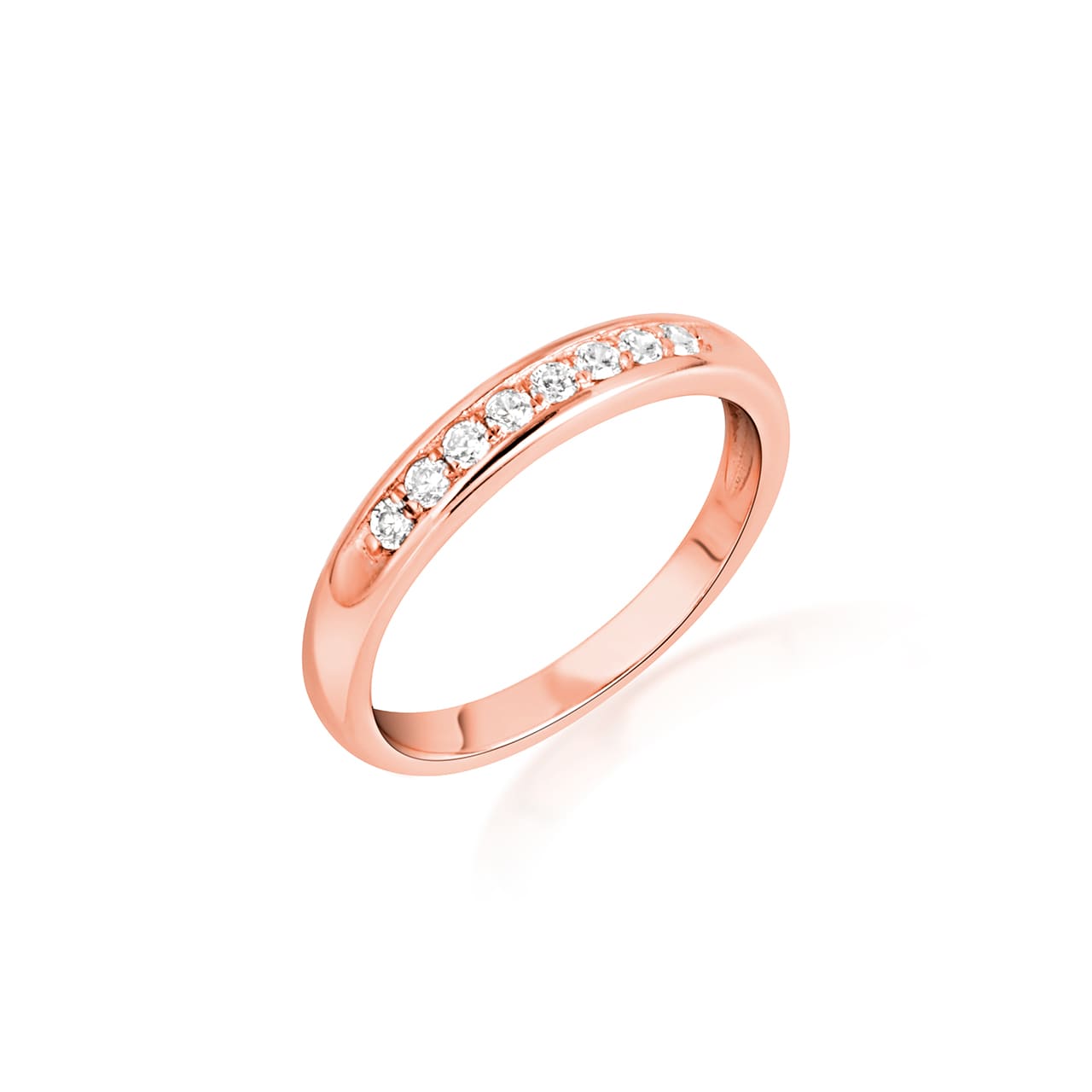14K Gold Pave Lab-Grown Triple Set Diamond Engagement Band Ring, view 3