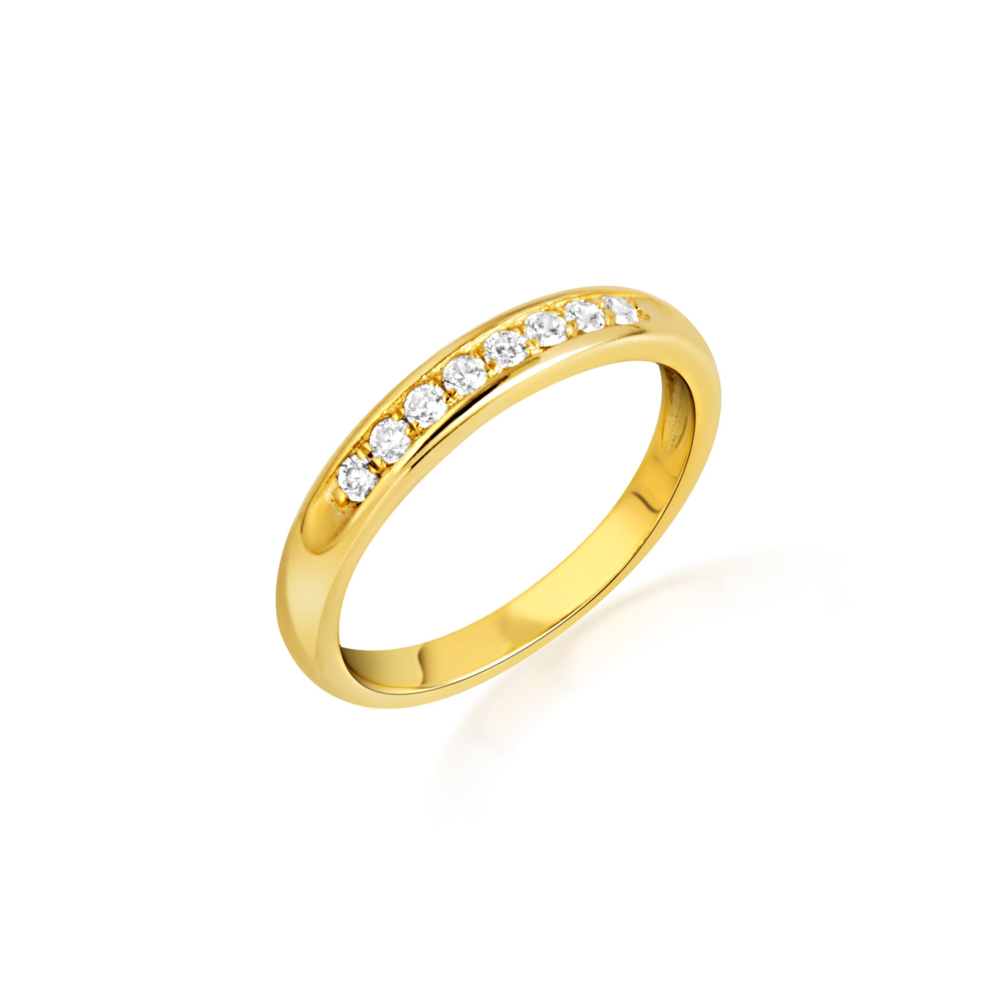 14K Gold Pave Lab-Grown Triple Set Diamond Engagement Band Ring, view 5