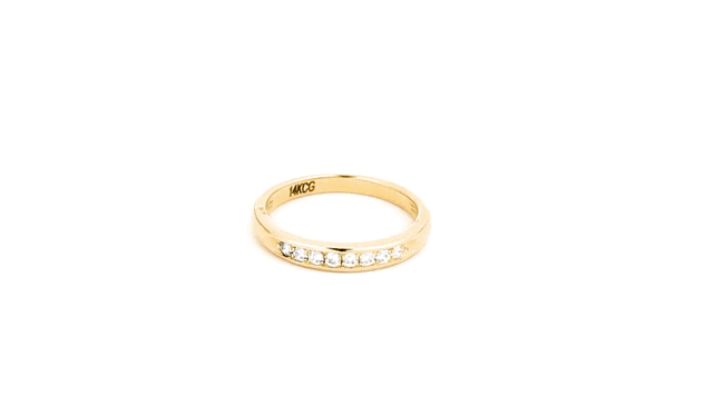 14K Gold Pave Lab-Grown Triple Set Diamond Engagement Band Ring, view 6