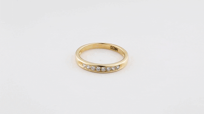 14K Gold Pave Lab-Grown Triple Set Diamond Engagement Band Ring, view 7