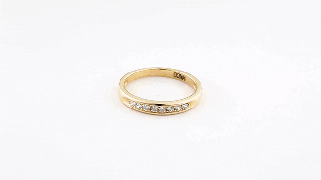 14K Gold Pave Lab-Grown Triple Set Diamond Engagement Band Ring, view 8