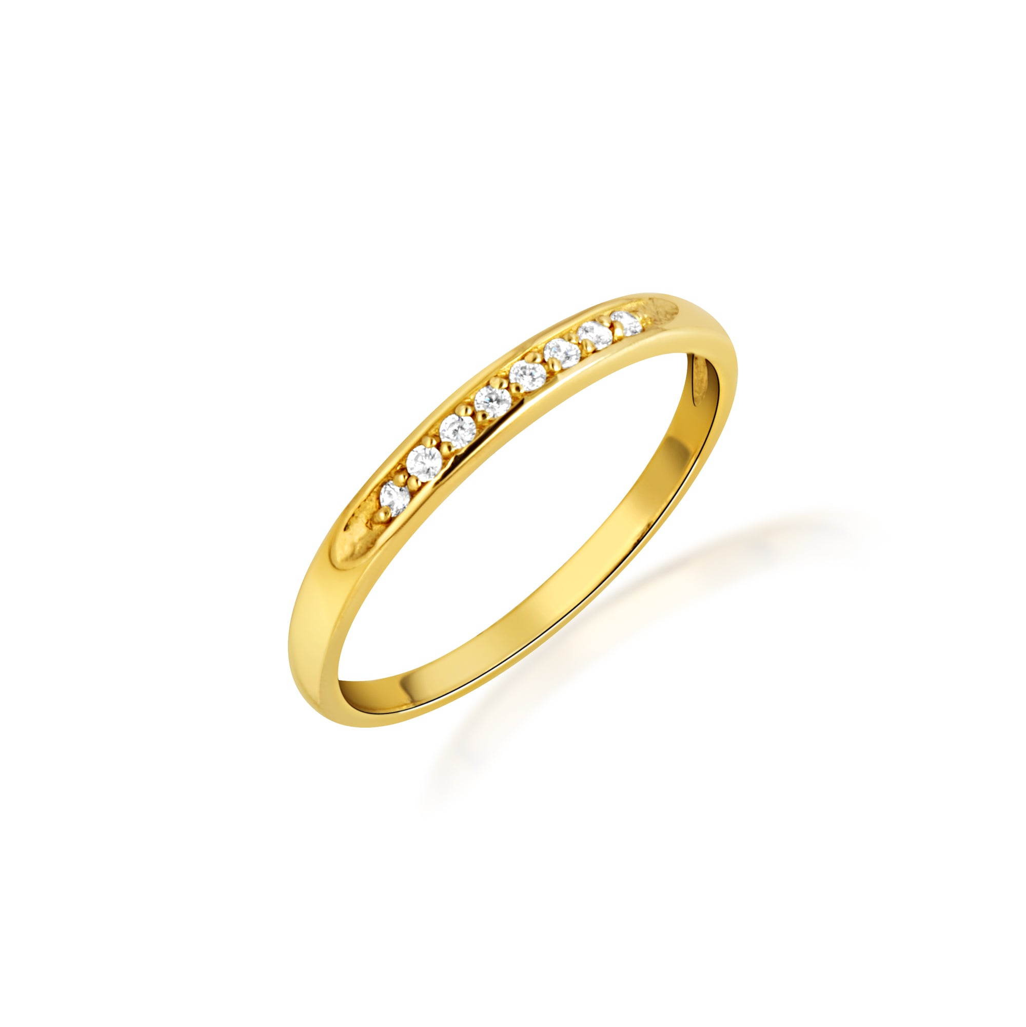 14K Gold Pave Lab-Grown Triple Set Diamond Wedding Band Ring Set, view 7