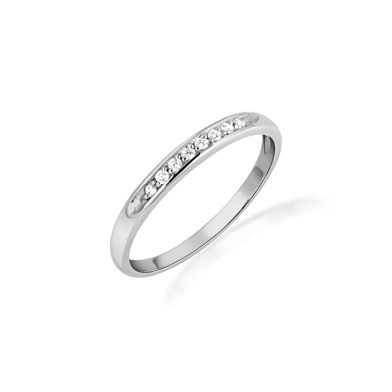 14K Gold Pave Lab-Grown Triple Set Diamond Wedding Band Ring Set, view 9