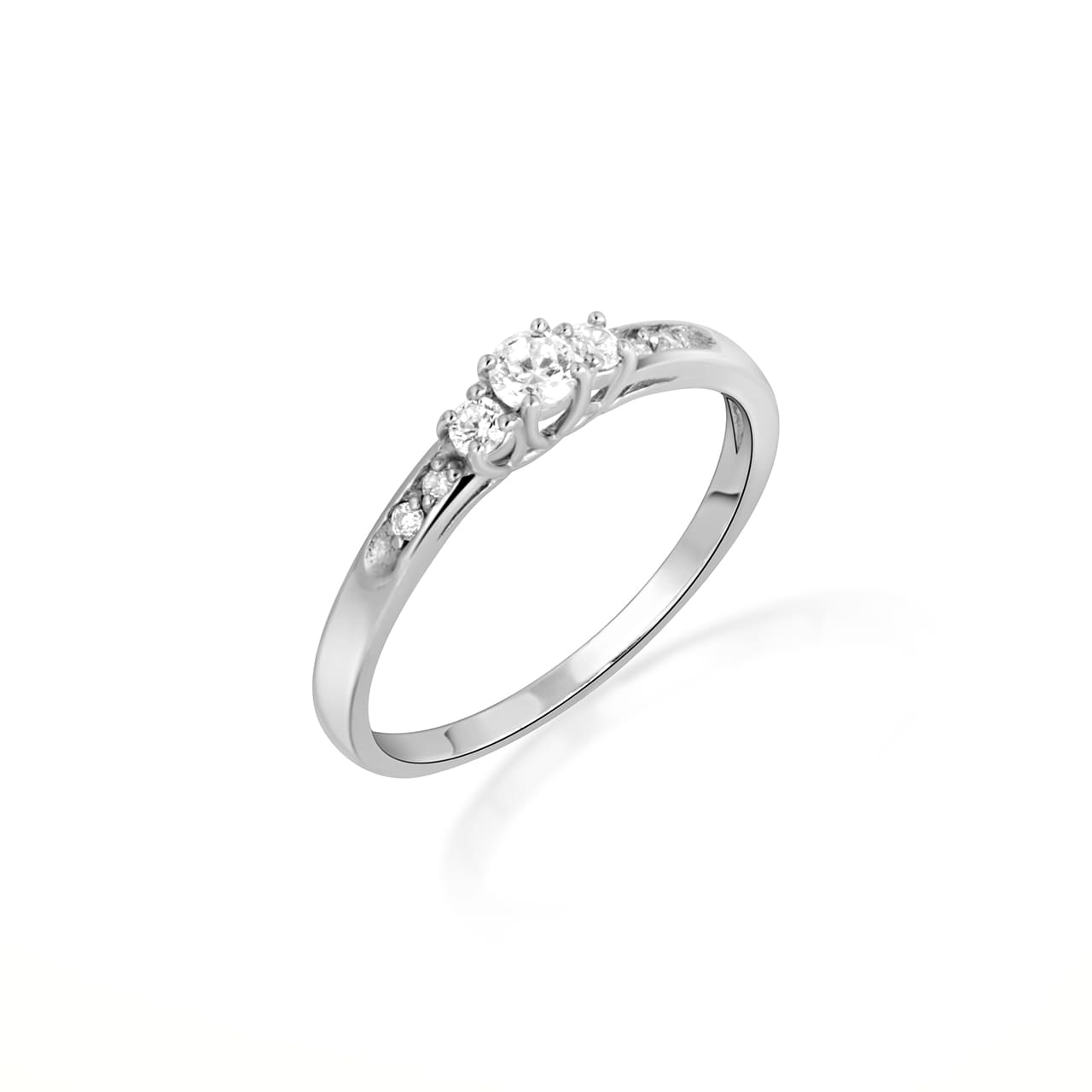 14K Gold Pave Lab-Grown Triple Set Diamond Wedding Band Ring Set, view 10