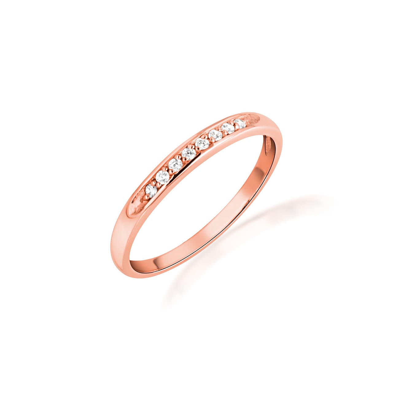 14K Gold Pave Lab-Grown Triple Set Diamond Wedding Band Ring Set, view 11