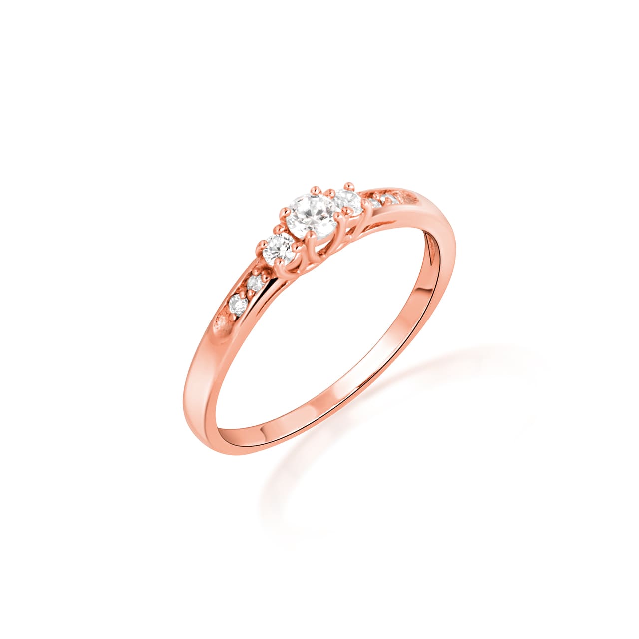 14K Gold Pave Lab-Grown Triple Set Diamond Wedding Band Ring Set, view 12