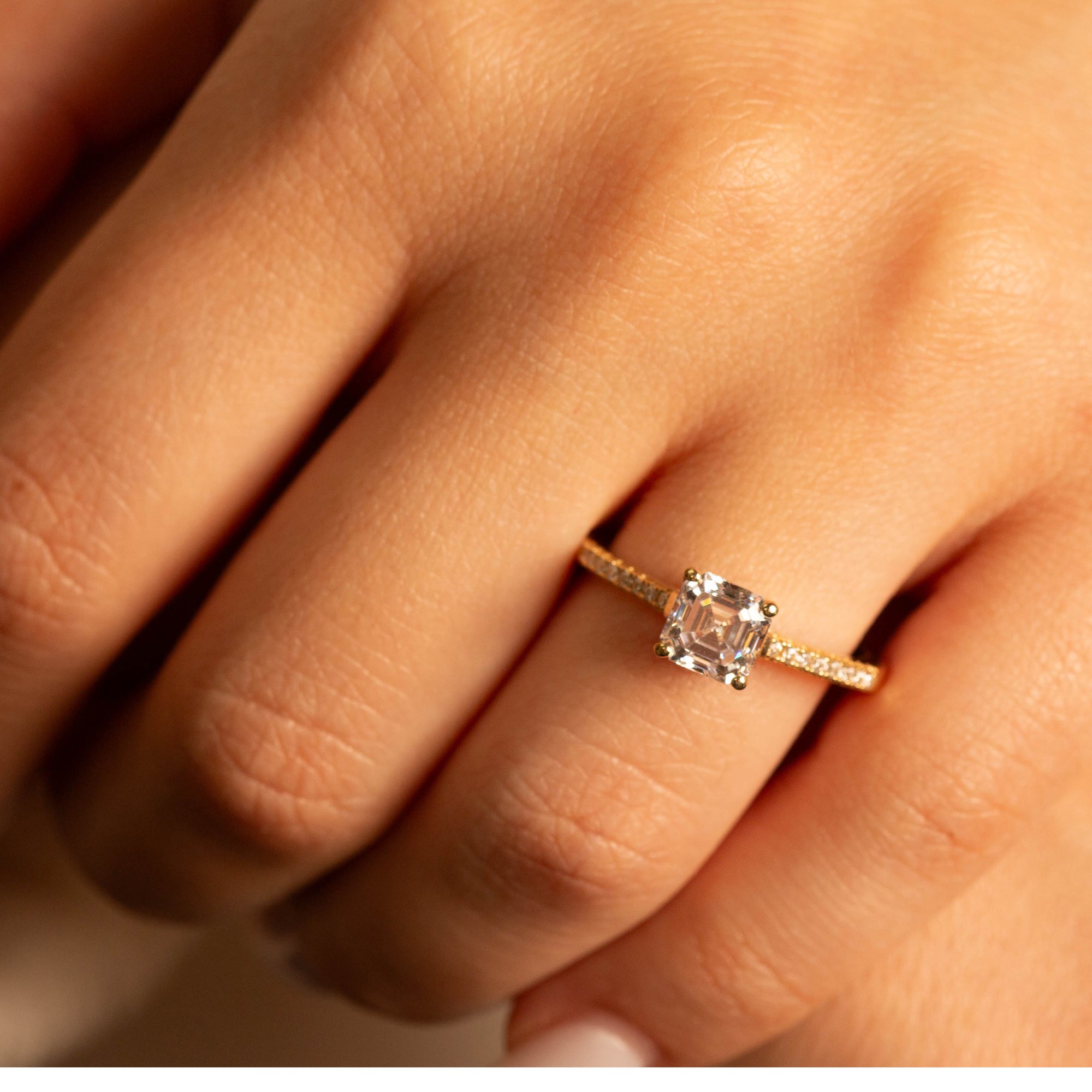 14K Gold Princess Cut Lab-Grown Diamond Engagement Ring 1.13cts, view 2