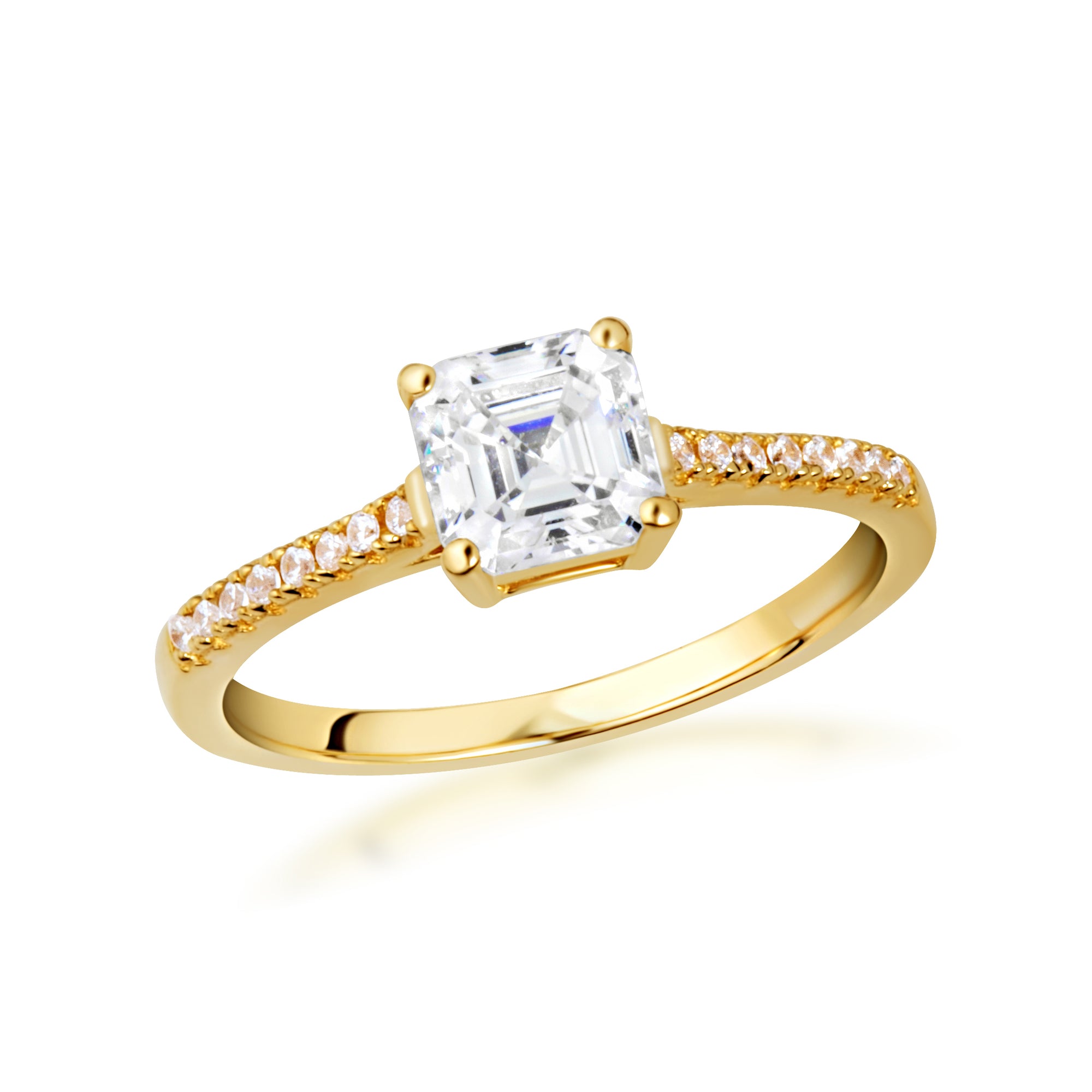 14K Gold Princess Cut Lab-Grown Diamond Engagement Ring 1.13cts, view 6
