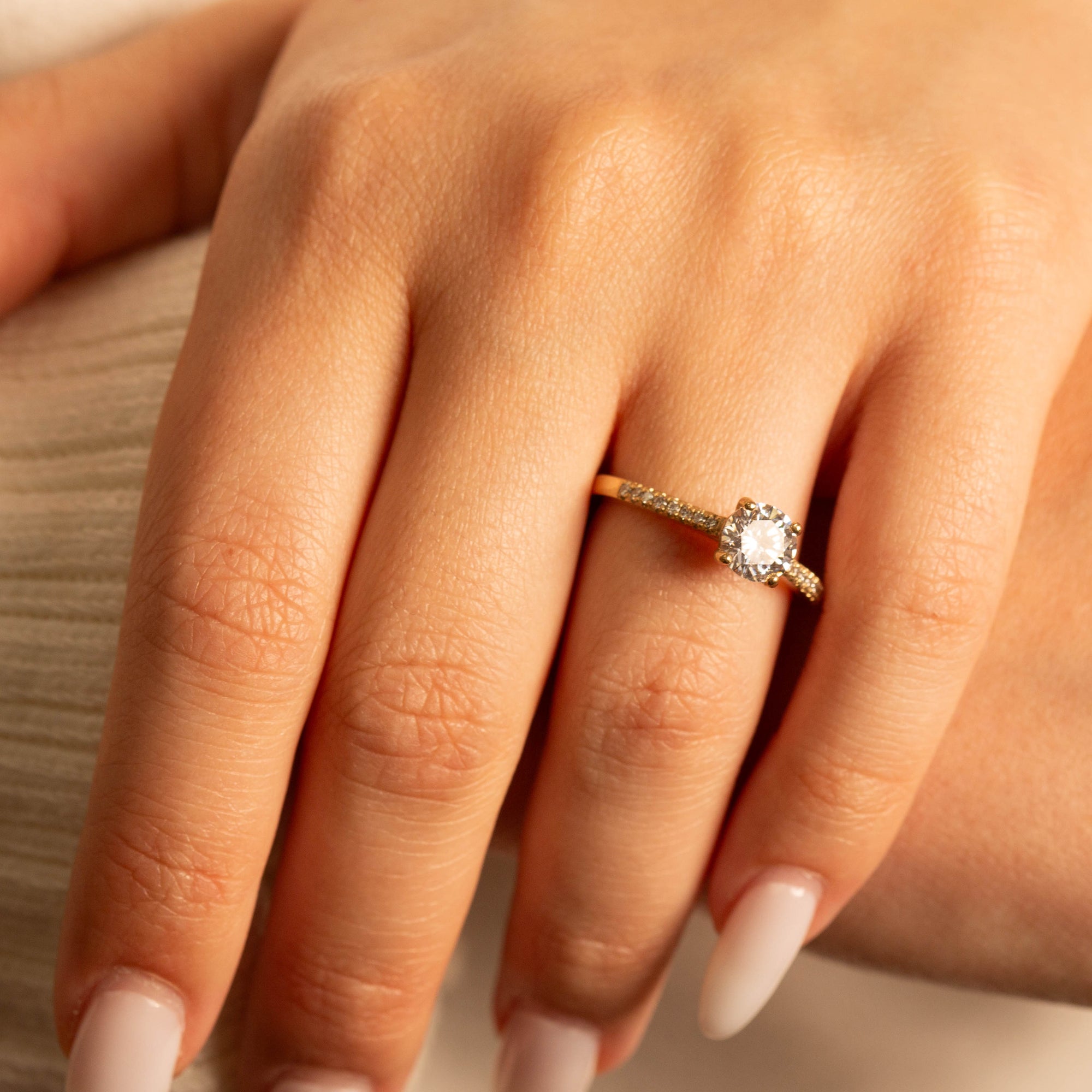 14K Gold Round Cut Lab-Grown Diamond Engagement Ring 1.13cts, view 2
