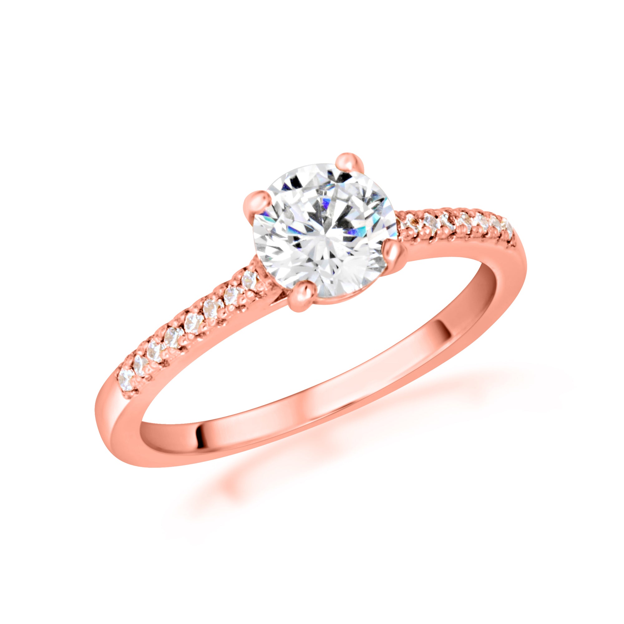 14K Gold Round Cut Lab-Grown Diamond Engagement Ring 1.13cts, view 4